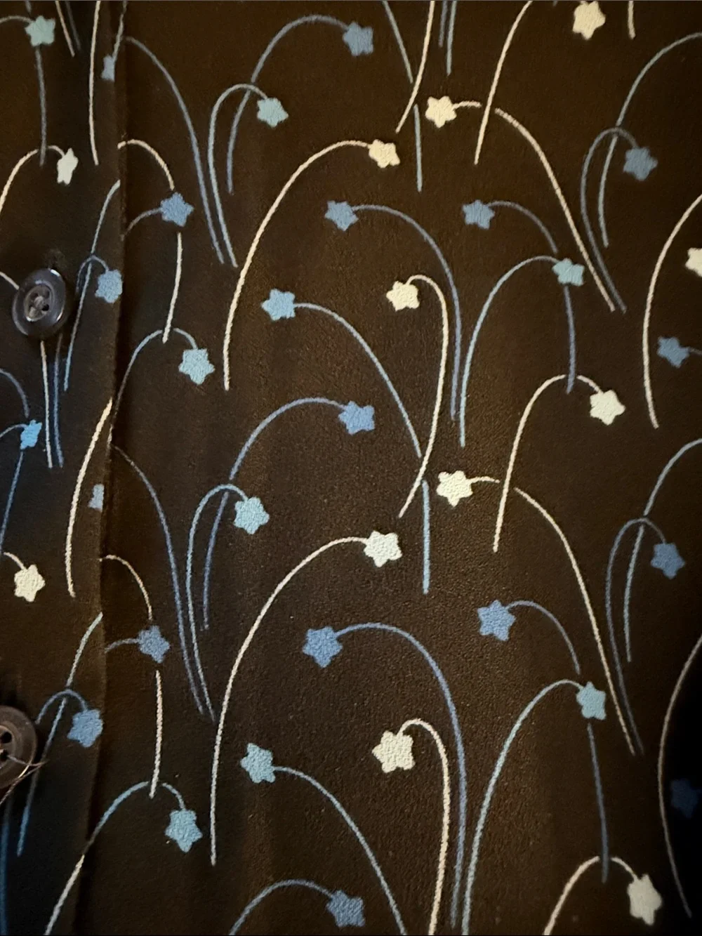 kate spade Blue Maxi Dress with Blue Vine Print and Tie Waist